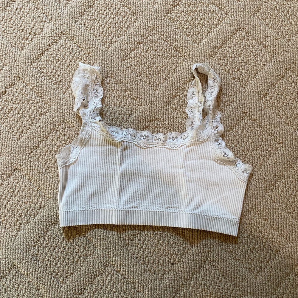 Garage grey lace bra top